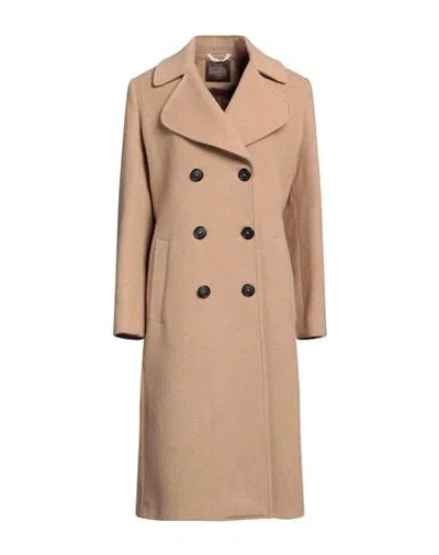 Bottega Martinese Woman Coat Camel Size 8 Wool, Polyester, Polyamide In Beige