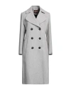 Bottega Martinese Woman Coat Light Grey Size 8 Wool, Polyester, Polyamide In Grey
