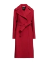 Bottega Martinese Woman Coat Red Size 4 Wool, Polyester, Polyamide