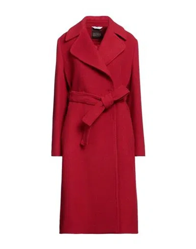Bottega Martinese Woman Coat Red Size 4 Wool, Polyester, Polyamide
