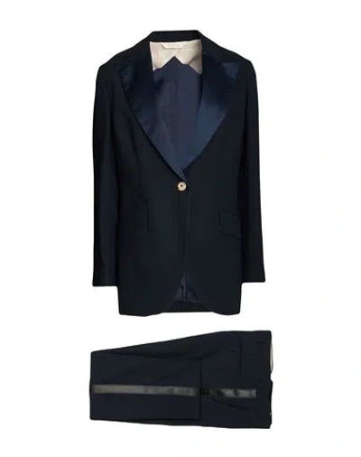 Bottega Martinese Woman Suit Midnight Blue Size 6 Polyester, Elastane In Black