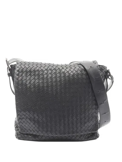 Pre-owned Bottega Veneta 00s Leather Shoulder Bag In Black