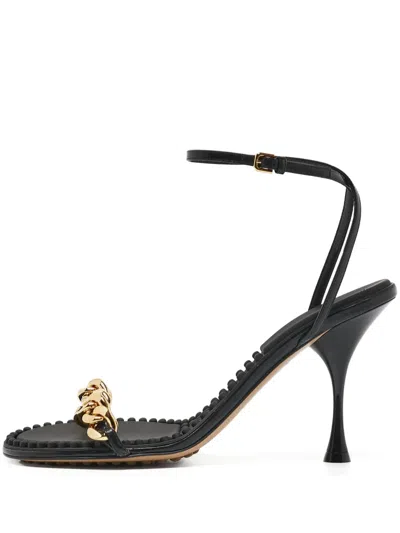 Pre-owned Bottega Veneta 100mmchain-detail Heeled Sandals