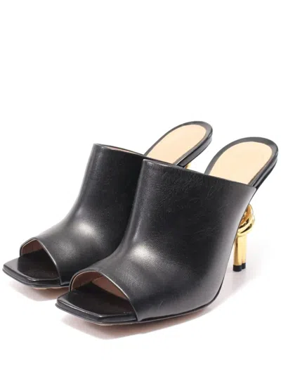 Pre-owned Bottega Veneta 105mm Knotted-heel Sandals In Black