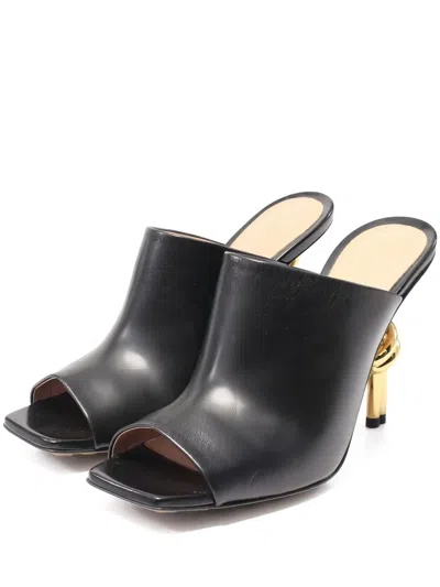 Pre-owned Bottega Veneta 105mm Knotted-heel Sandals In Black