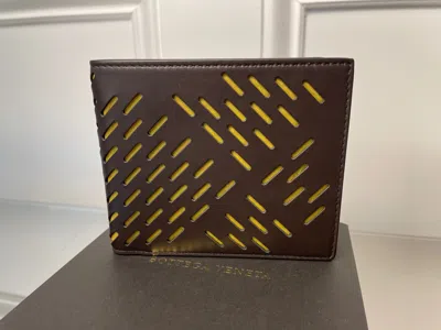 Pre-owned Bottega Veneta 113993 Men's Perforated Leather Bifold Wallet, Many Colors In Various