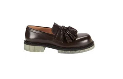 Pre-owned Bottega Veneta $1,150  Brown Leather Tassel Platform Loafer Shoe Size 6-12