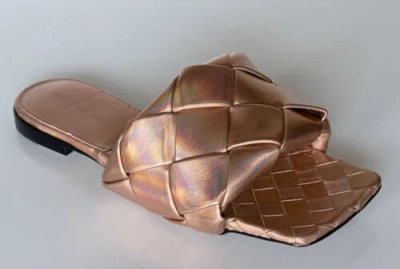 Pre-owned Bottega Veneta $1350  Lido Violet - Old Rose Flat Sandals Shoes 8 Us 608853