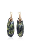 Bottega Veneta 18k Yellow Gold-plated Sterling Silver; Ceramic Earrings In Green