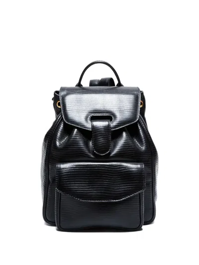 Pre-owned Bottega Veneta 1970-1990s Leather Backpack In Black