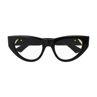 Bottega Veneta 1e4l4id0a Glasses In 001 Black Black Transpare