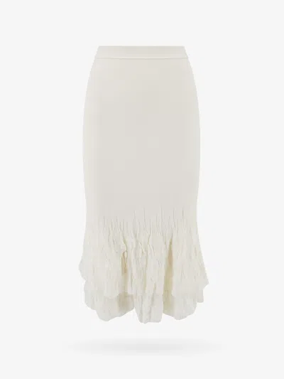 Bottega Veneta 2 In 1 Cotton Blend Skirt With Floral Embroidery