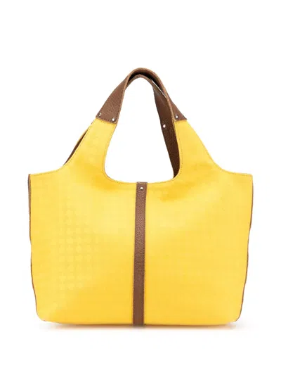 Pre-owned Bottega Veneta 2000-2007 Canvas Intrecciato Handbag In Yellow