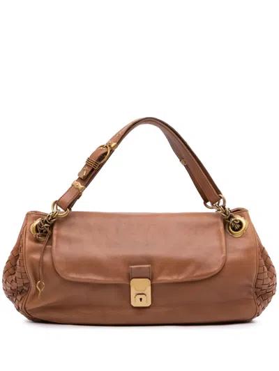 Pre-owned Bottega Veneta 2000-2007 Nappa Intrecciato Trimmed Napoli Handbag