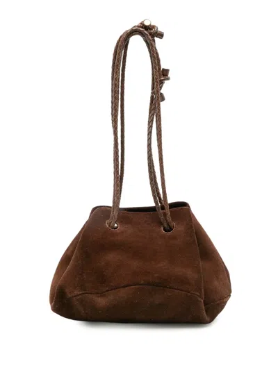 Pre-owned Bottega Veneta 2000-2007 Suede Bucket Bag In Brown