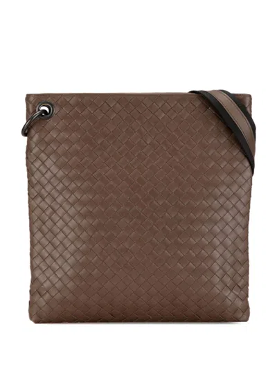 Pre-owned Bottega Veneta 2000-2010 Intrecciato Crossbody Bag In Brown