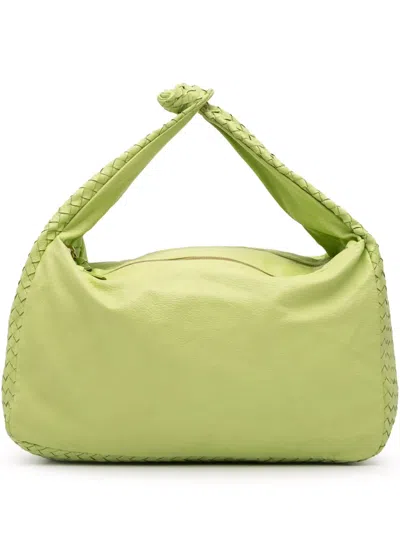 Pre-owned Bottega Veneta 2000-2011 Nappa Intrecciato Knot Hobo Bag In Green