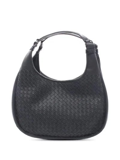 Pre-owned Bottega Veneta 2000-2010 Medium Intrecciato Campana Hobo Bag In Black