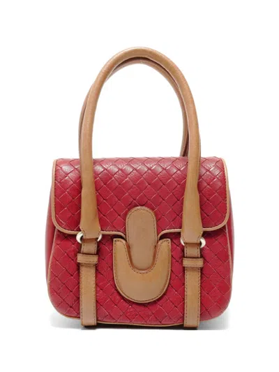 Pre-owned Bottega Veneta 2000-2010s Intrecciato Leather Handbag In Red