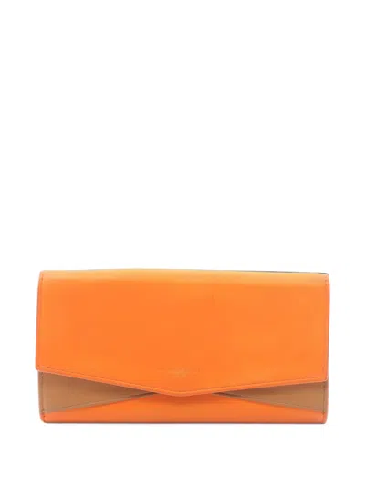 Pre-owned Bottega Veneta 2000s Bi-fold Long Wallet In Orange