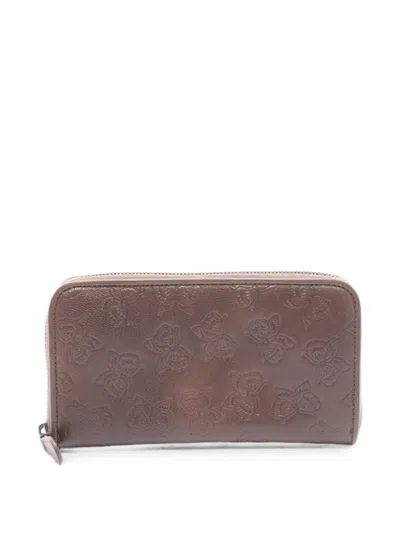 Pre-owned Bottega Veneta 2000s Butterfly-motif Wallet In Brown