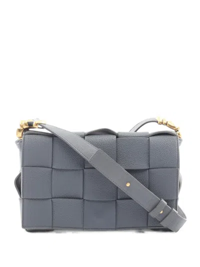 Pre-owned Bottega Veneta 2000s Cassette Intrecciato Shoulder Bag In Grey