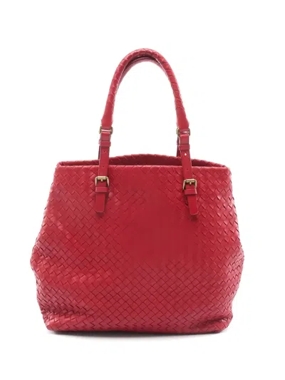 Pre-owned Bottega Veneta 2000s Cesta Tote Bag In Red