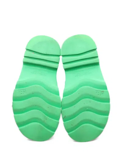 Pre-owned Bottega Veneta 2000s Flash Buckle-fastening Slide Sandals In Green
