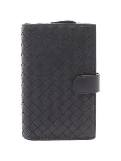 Pre-owned Bottega Veneta 2000s Intrecciato Bi-fold Wallet In Black