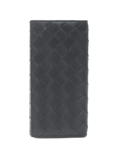 Pre-owned Bottega Veneta 2000s Intrecciato Bi-fold Wallet In Black