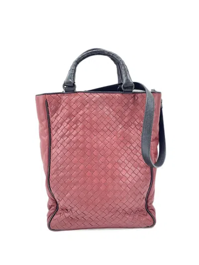 Pre-owned Bottega Veneta 2000s Intrecciato Handbag In Red