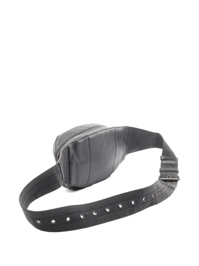 Pre-owned Bottega Veneta 2000s Intrecciato-leather Belt Bag In Black