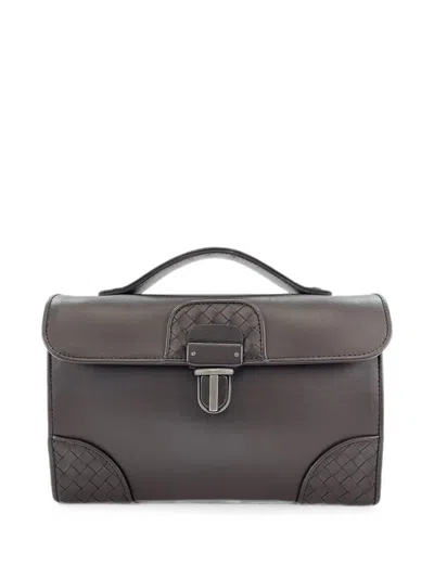 Pre-owned Bottega Veneta 2000s Intrecciato Leather Handbag In Brown