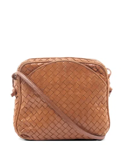 Pre-owned Bottega Veneta 2000s Intrecciato Leather Shoulder Bag In Brown