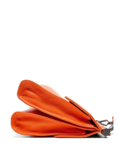 Pre-owned Bottega Veneta 2000s Intrecciato Leather Shoulder Bag In Orange