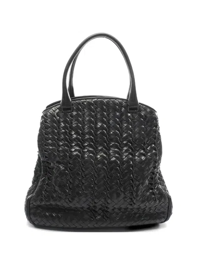 Pre-owned Bottega Veneta 2000s Intrecciato Leather Tote Bag In Black
