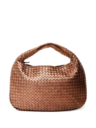 Pre-owned Bottega Veneta 2000s Intrecciato Leather Tote Bag In Brown