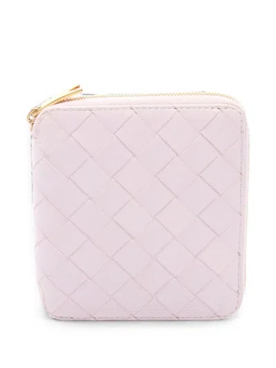 Pre-owned Bottega Veneta 2000s Intrecciato Leather Wallet In Pink