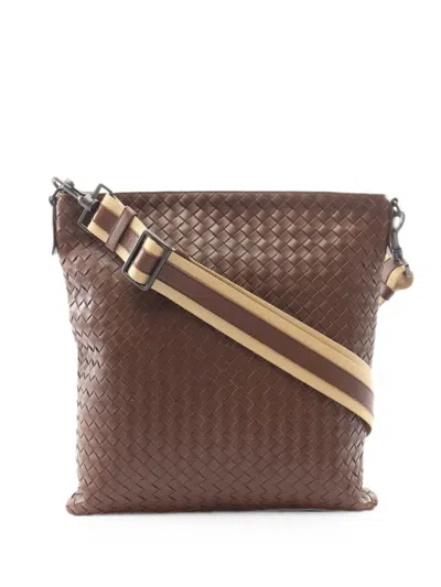 Pre-owned Bottega Veneta 2000s Intrecciato Shoulder Bag In ブラウン