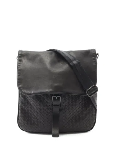 Pre-owned Bottega Veneta 2000s Intrecciato Shoulder Bag In Black