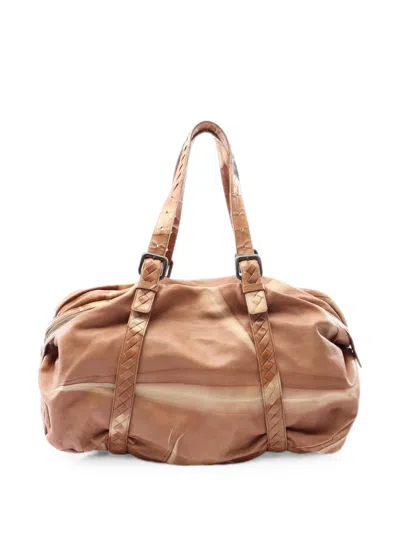 Pre-owned Bottega Veneta 2000s Intrecciato Shoulder Bag In Brown