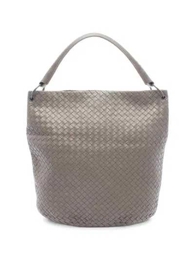Pre-owned Bottega Veneta 2000s Intrecciato Shoulder Bag In Grey