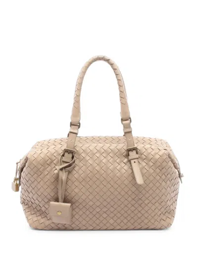 Pre-owned Bottega Veneta 2000s Intrecciato Shoulder Bag In Neutrals