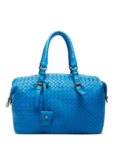 Pre-owned Bottega Veneta 2000s Intrecciato Tote Bag In Blue