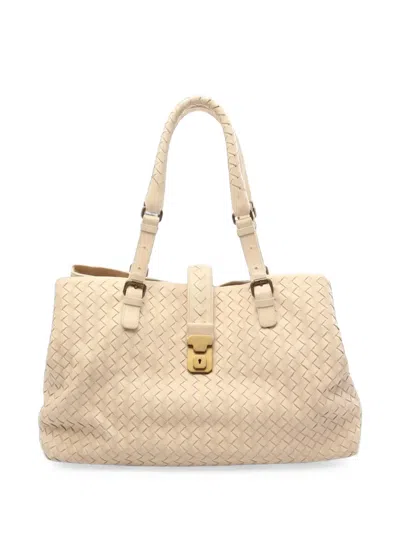 Pre-owned Bottega Veneta 2000s Intrecciato Tote Bag In Neutrals