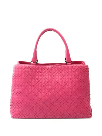 Pre-owned Bottega Veneta 2000s Intrecciato Tote Bag In Pink