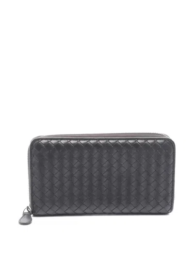Pre-owned Bottega Veneta 2000s Intrecciato Wallet In Black