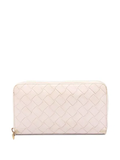 Pre-owned Bottega Veneta 2000s Intrecciato Zip-around Wallet In Pink