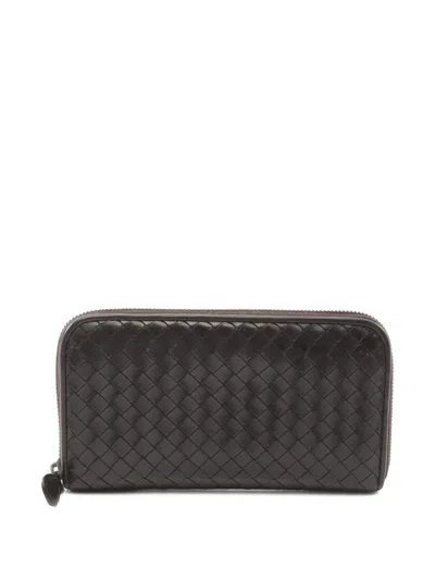 Pre-owned Bottega Veneta 2000s Intrecciato Zipper Wallet