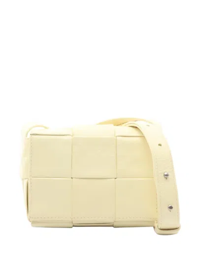 Pre-owned Bottega Veneta 2000s Mini Cassette Shoulder Bag In Yellow
